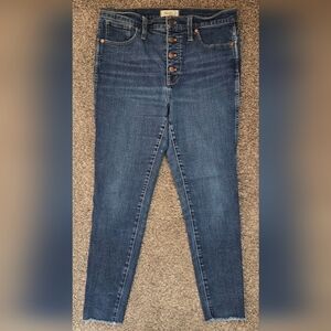 Madewell 10" High Rise Skinny Dark Blue Denim Jeans Size 31